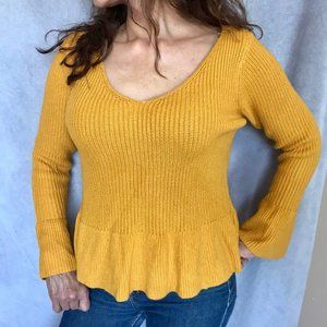 Mustard peplum sweater
